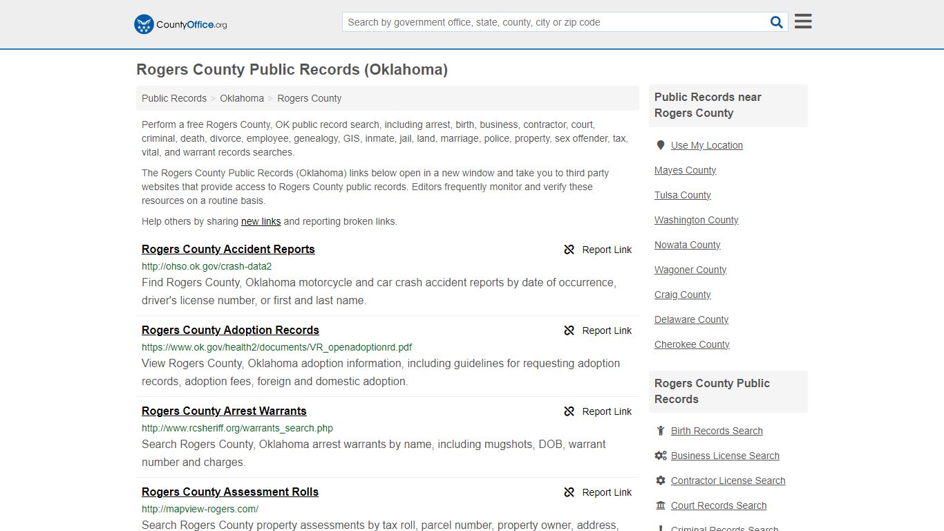 Rogers County Public Records (Oklahoma) - County Office